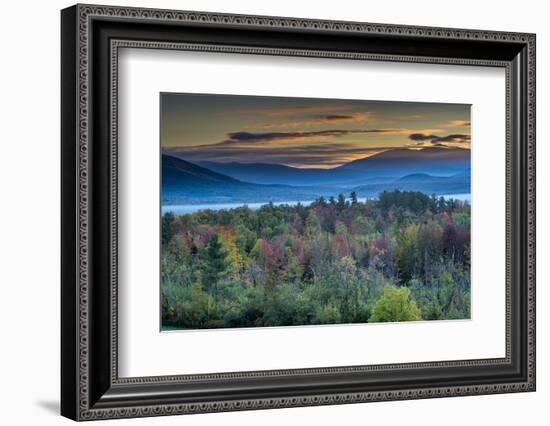 Painterly fall landscape with fog and fall foliage, Sugar Hill, White Mountains, New Hampshire-Howie Garber-Framed Photographic Print