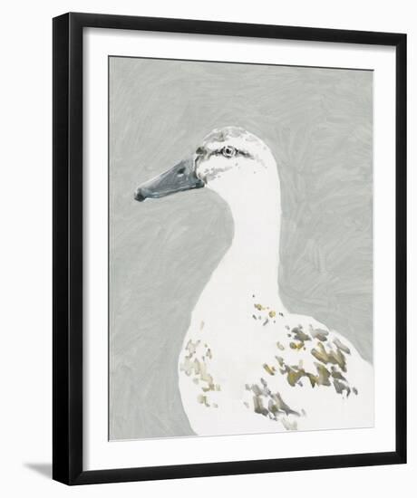 Painterly Portrait - Duck-Aurora Bell-Framed Giclee Print