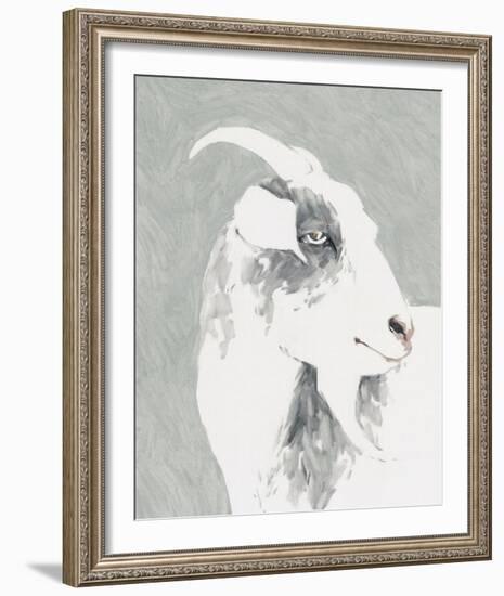 Painterly Portrait - Goat-Aurora Bell-Framed Giclee Print