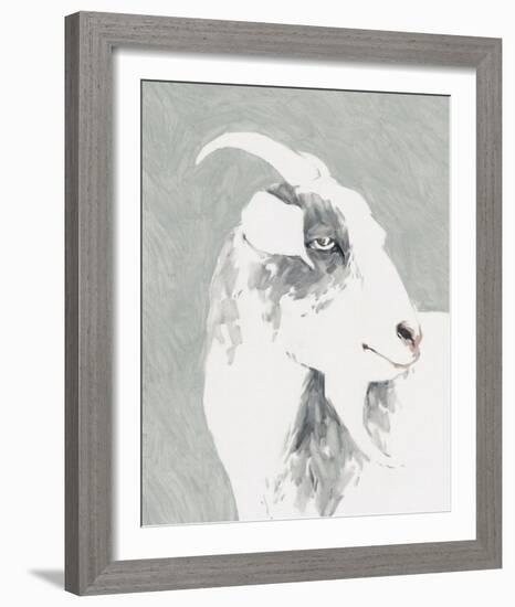 Painterly Portrait - Goat-Aurora Bell-Framed Giclee Print