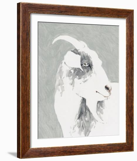 Painterly Portrait - Goat-Aurora Bell-Framed Giclee Print