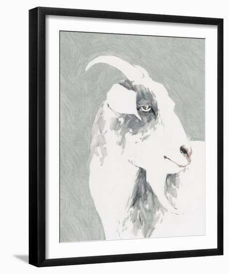 Painterly Portrait - Goat-Aurora Bell-Framed Giclee Print