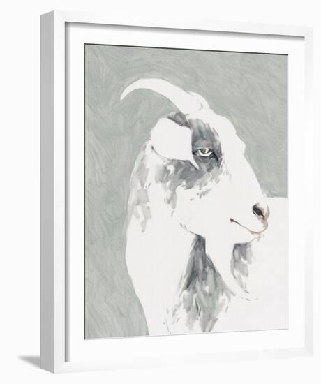 Painterly Portrait - Goat-Aurora Bell-Framed Giclee Print