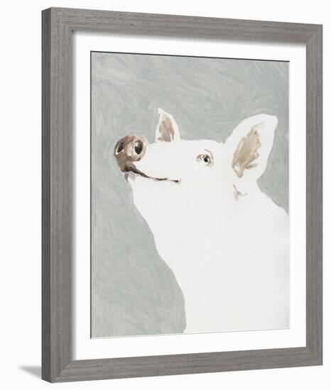 Painterly Portrait - Pig-Aurora Bell-Framed Giclee Print