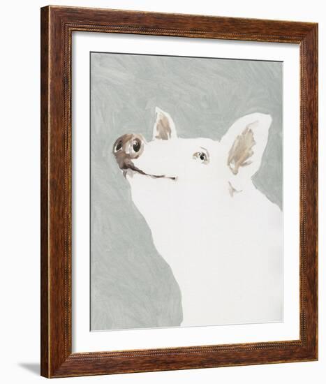 Painterly Portrait - Pig-Aurora Bell-Framed Giclee Print