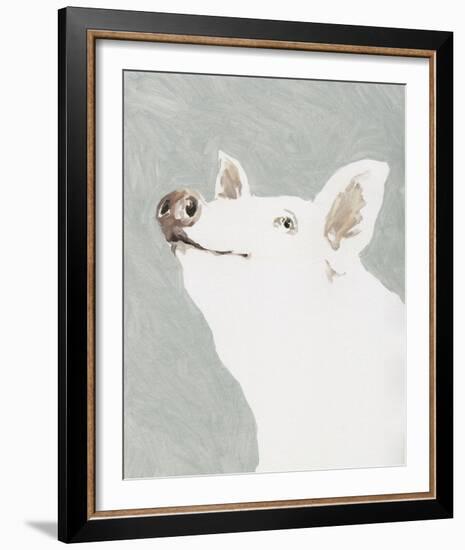 Painterly Portrait - Pig-Aurora Bell-Framed Giclee Print