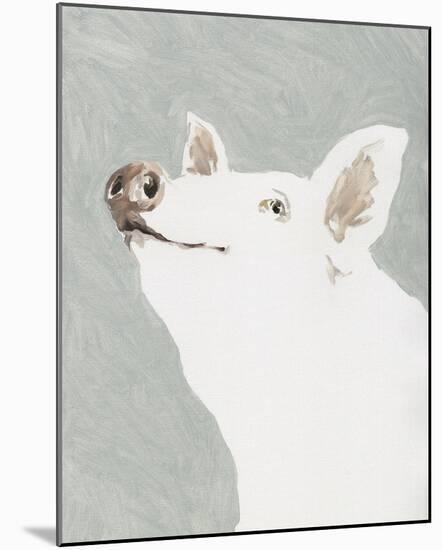 Painterly Portrait - Pig-Aurora Bell-Mounted Giclee Print