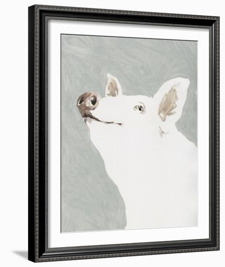 Painterly Portrait - Pig-Aurora Bell-Framed Giclee Print