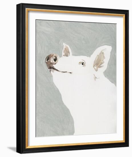 Painterly Portrait - Pig-Aurora Bell-Framed Giclee Print