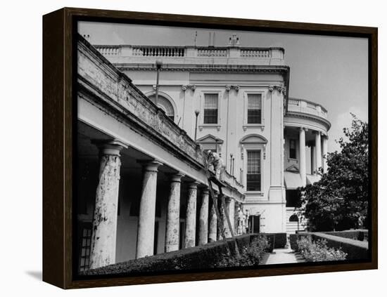 Painters Repainting the White House-null-Framed Premier Image Canvas