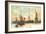 Painting, Cunard Line Ship Passing Statue of Liberty, New York City-null-Framed Art Print