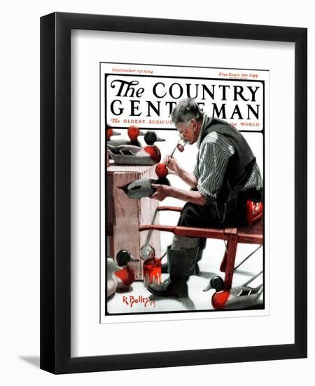 "Painting Decoys," Country Gentleman Cover, September 27, 1924-R. Bolles-Framed Giclee Print