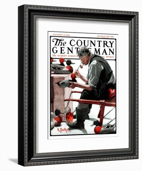 "Painting Decoys," Country Gentleman Cover, September 27, 1924-R. Bolles-Framed Giclee Print