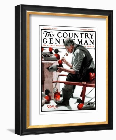 "Painting Decoys," Country Gentleman Cover, September 27, 1924-R. Bolles-Framed Giclee Print