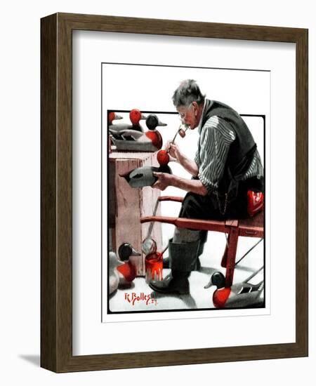 "Painting Decoys,"September 27, 1924-R. Bolles-Framed Giclee Print