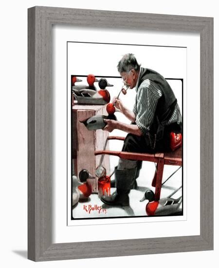 "Painting Decoys,"September 27, 1924-R. Bolles-Framed Giclee Print