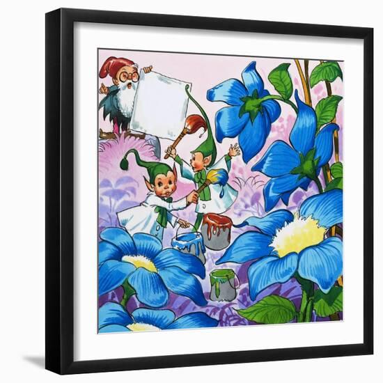 Painting Flowers-English School-Framed Giclee Print