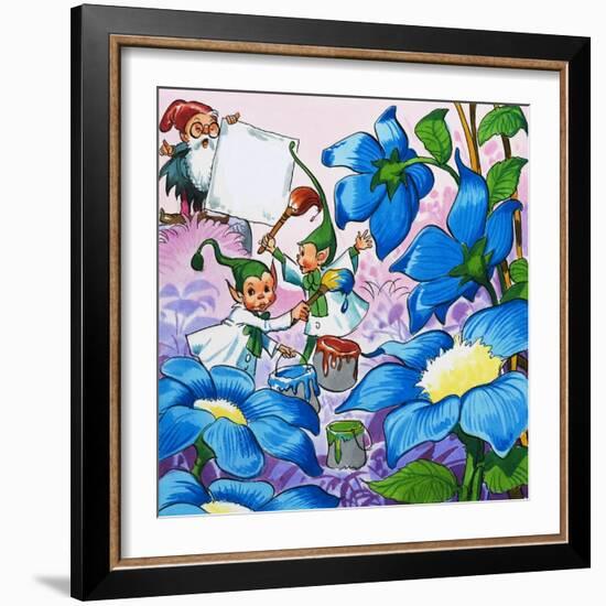 Painting Flowers-English School-Framed Giclee Print