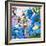 Painting Flowers-English School-Framed Giclee Print