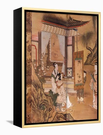 Painting, from Elegant Pastimes, Japanese screen, Edo period, early 18th century-Kano Tansetsu-Framed Premier Image Canvas