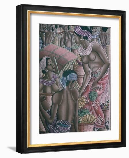 Painting in the Bali Museum, Denpasar, Island of Bali, Indonesia, Southeast Asia-Bruno Barbier-Framed Photographic Print