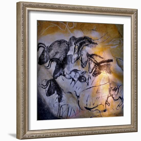 Painting in the Chauvet Cave, 32,000-30,000 Bc-null-Framed Giclee Print