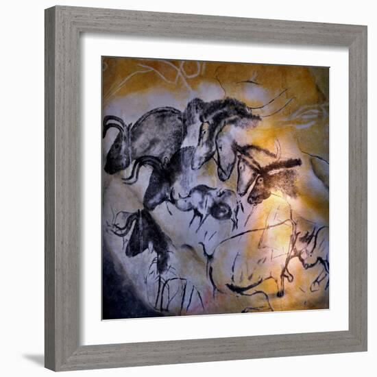 Painting in the Chauvet Cave, 32,000-30,000 Bc-null-Framed Giclee Print