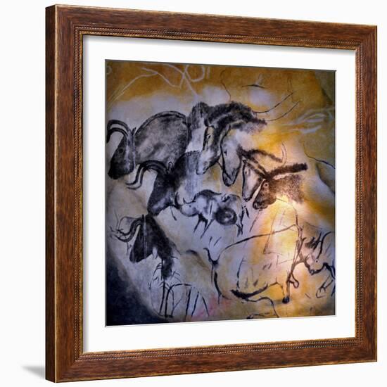 Painting in the Chauvet Cave, 32,000-30,000 Bc-null-Framed Giclee Print