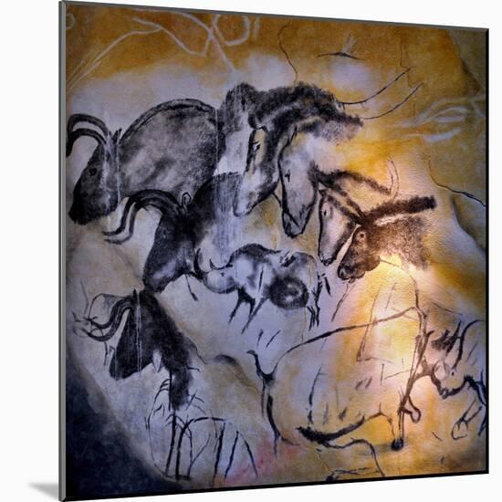 Painting in the Chauvet Cave, 32,000-30,000 Bc-null-Mounted Giclee Print