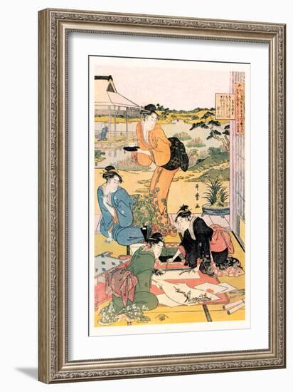 Painting in the Garden-Kitagawa Utamaro-Framed Art Print