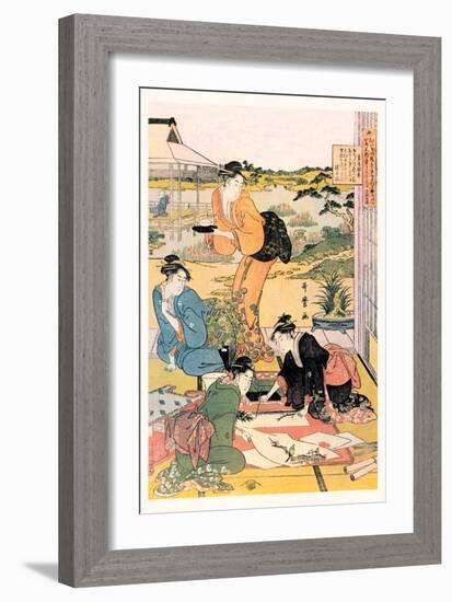 Painting in the Garden-Kitagawa Utamaro-Framed Art Print