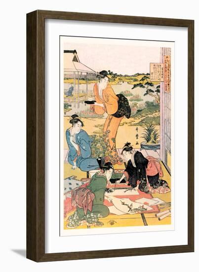 Painting in the Garden-Kitagawa Utamaro-Framed Art Print