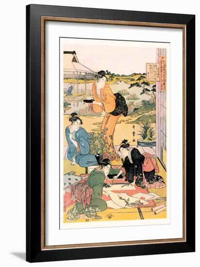 Painting in the Garden-Kitagawa Utamaro-Framed Art Print