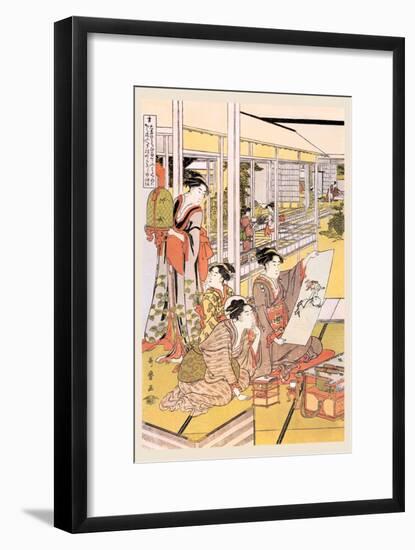 Painting in the House-Kitagawa Utamaro-Framed Art Print