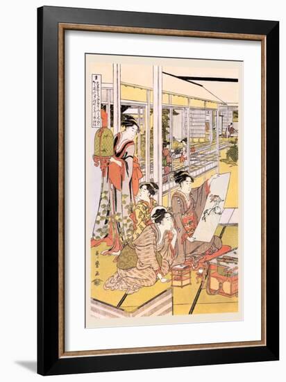 Painting in the House-Kitagawa Utamaro-Framed Art Print