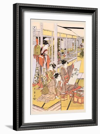 Painting in the House-Kitagawa Utamaro-Framed Art Print