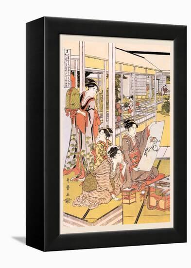 Painting in the House-Kitagawa Utamaro-Framed Stretched Canvas