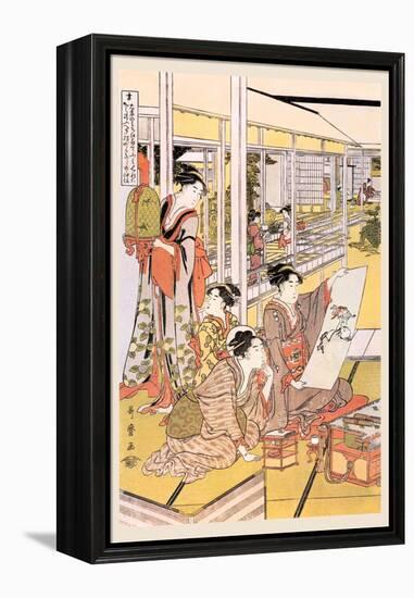 Painting in the House-Kitagawa Utamaro-Framed Stretched Canvas