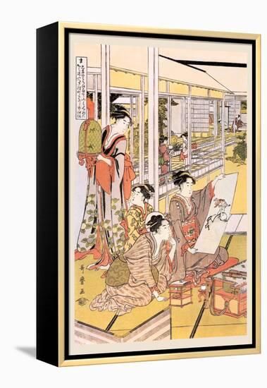 Painting in the House-Kitagawa Utamaro-Framed Stretched Canvas