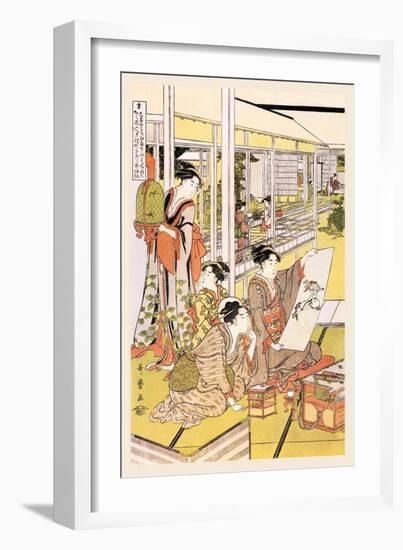 Painting in the House-Kitagawa Utamaro-Framed Art Print