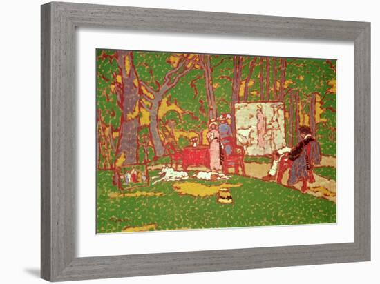 Painting Lazarine and Anella in the Park. it's Hot, 1910-Jozsef Rippl-Ronai-Framed Giclee Print