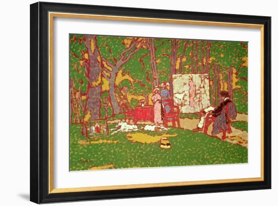 Painting Lazarine and Anella in the Park. it's Hot, 1910-Jozsef Rippl-Ronai-Framed Giclee Print