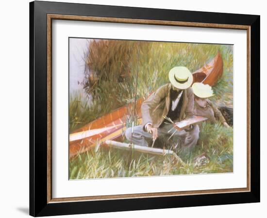 Painting Near the Water, 1889-John Singer Sargent-Framed Giclee Print