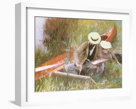 Painting Near the Water, 1889-John Singer Sargent-Framed Giclee Print