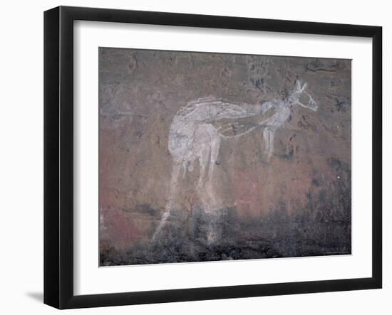 Painting of a Kangaroo at Nourlangie Rock, Australia-Robert Francis-Framed Photographic Print