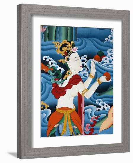 Painting of a Tibetan Deity, Kopan Monastery, Kathmandu, Nepal, Asia-Godong-Framed Photographic Print