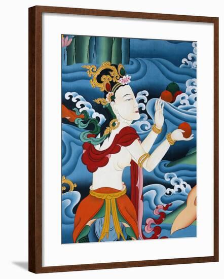 Painting of a Tibetan Deity, Kopan Monastery, Kathmandu, Nepal, Asia-Godong-Framed Photographic Print