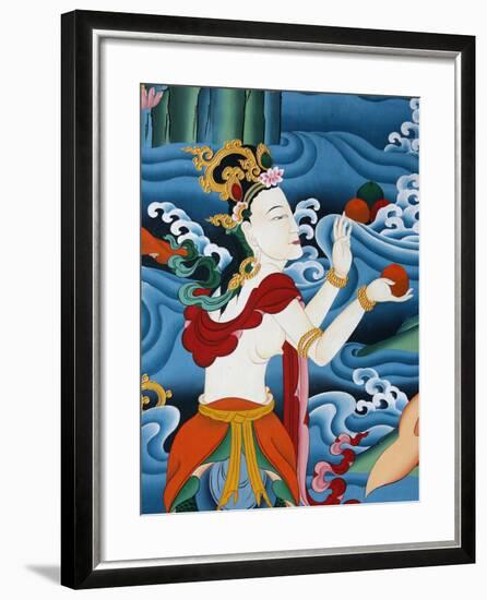 Painting of a Tibetan Deity, Kopan Monastery, Kathmandu, Nepal, Asia-Godong-Framed Photographic Print