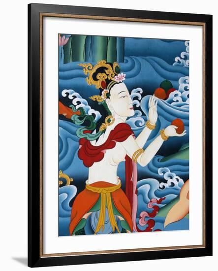 Painting of a Tibetan Deity, Kopan Monastery, Kathmandu, Nepal, Asia-Godong-Framed Photographic Print