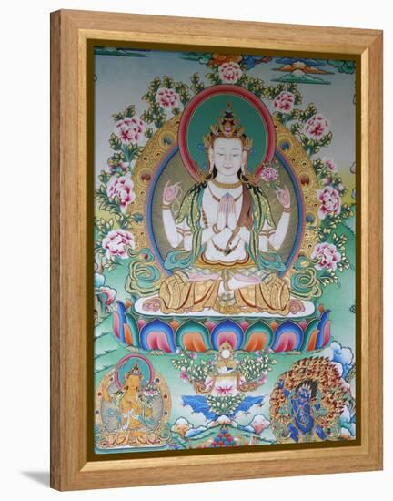 Painting of Avalokitesvara, the Buddha of Compassion, Kathmandu, Nepal, Asia-Godong-Framed Premier Image Canvas